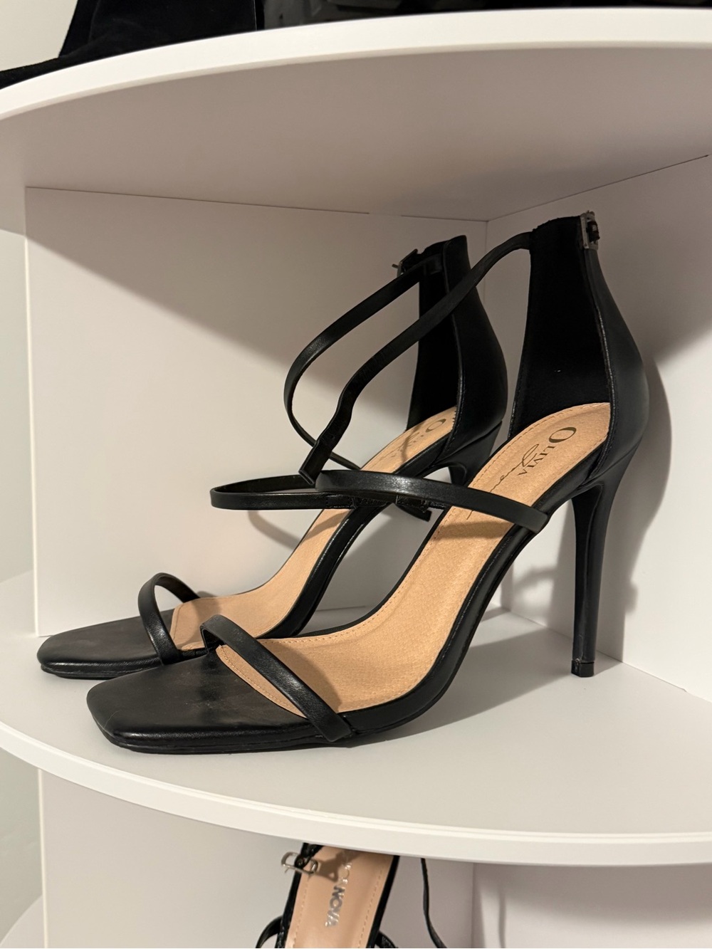 Black Strappy High Heel Sandals - Women's Dress Heels